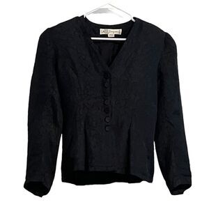 100% Silk Vintage Blazer Style Blouse